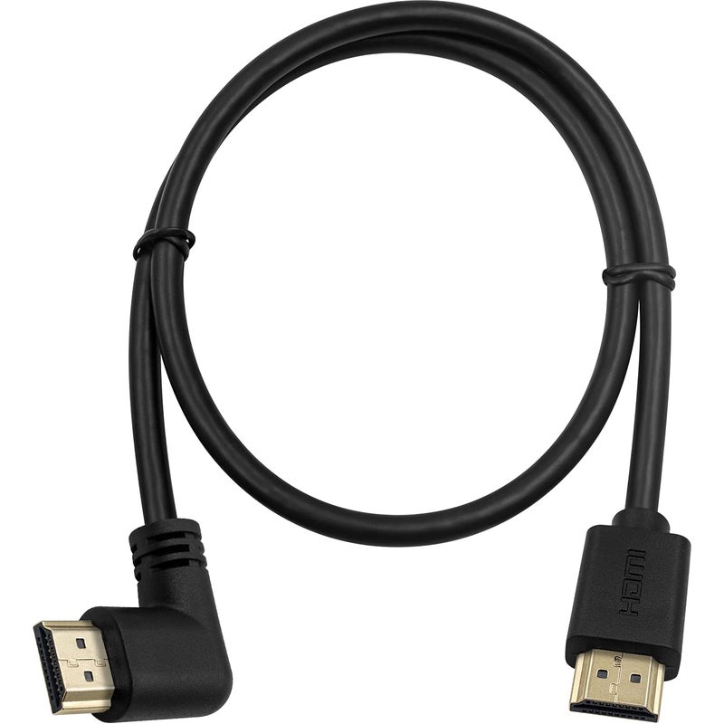 Poyiccot HDMI 2.0 Male to Male Cable 90 Degree, 2 Feet / 60cm Gold Plated High Speed HDMI Male to Male Right Angle Cable 60Hz, 4K * 2K (M/M Right) - Image 1